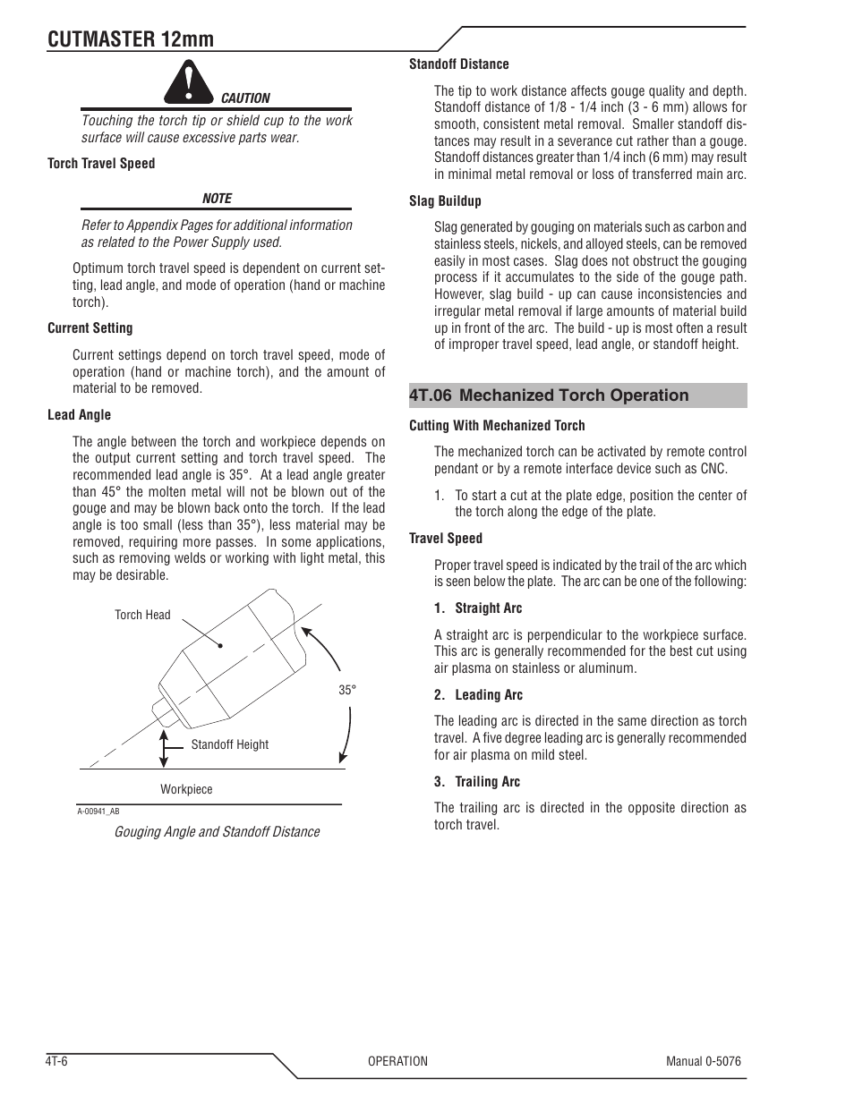 Cutmaster 12mm | Tweco CutMaster 12mm User Manual | Page 38 / 76