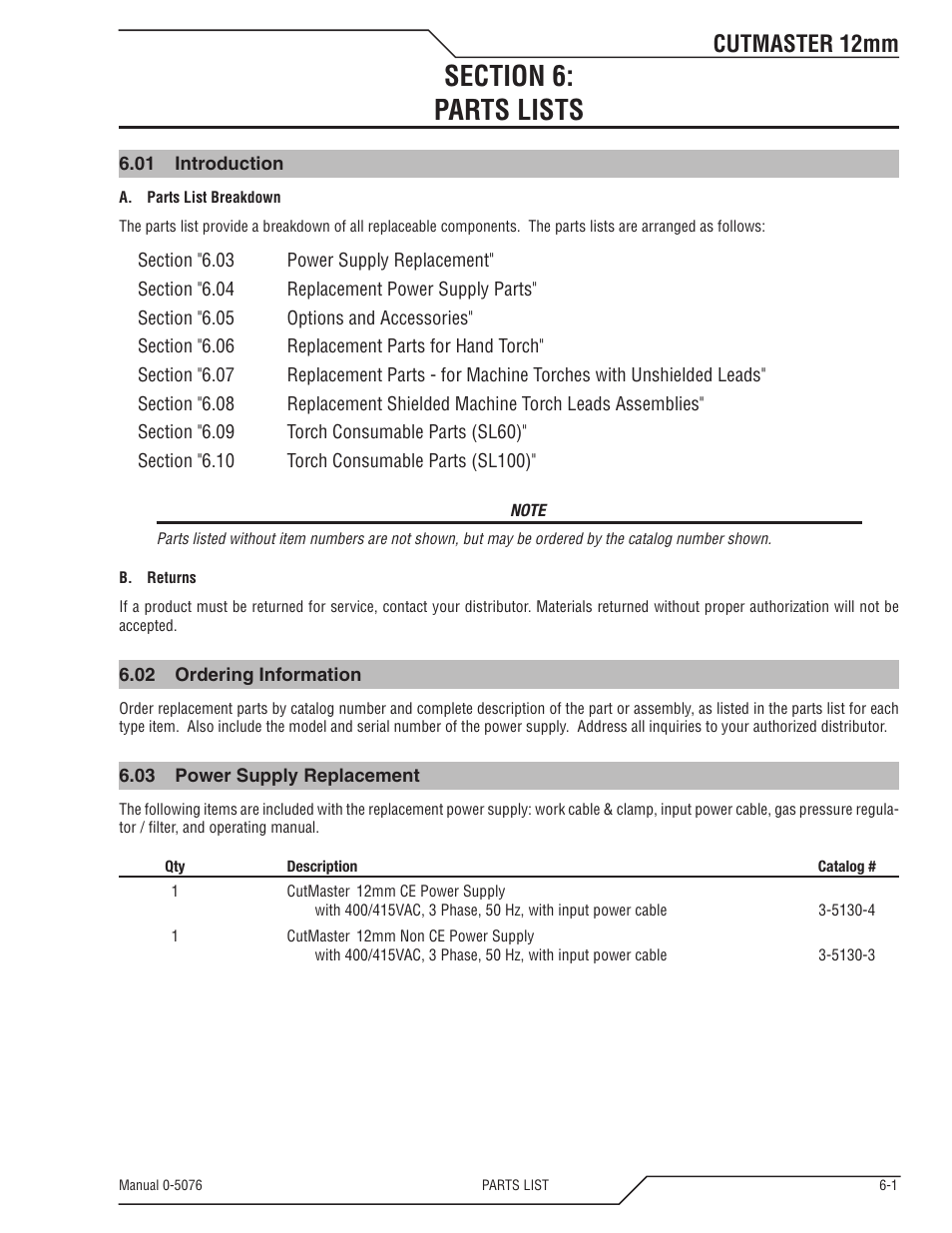 Cutmaster 12mm | Tweco CutMaster 12mm User Manual | Page 57 / 76