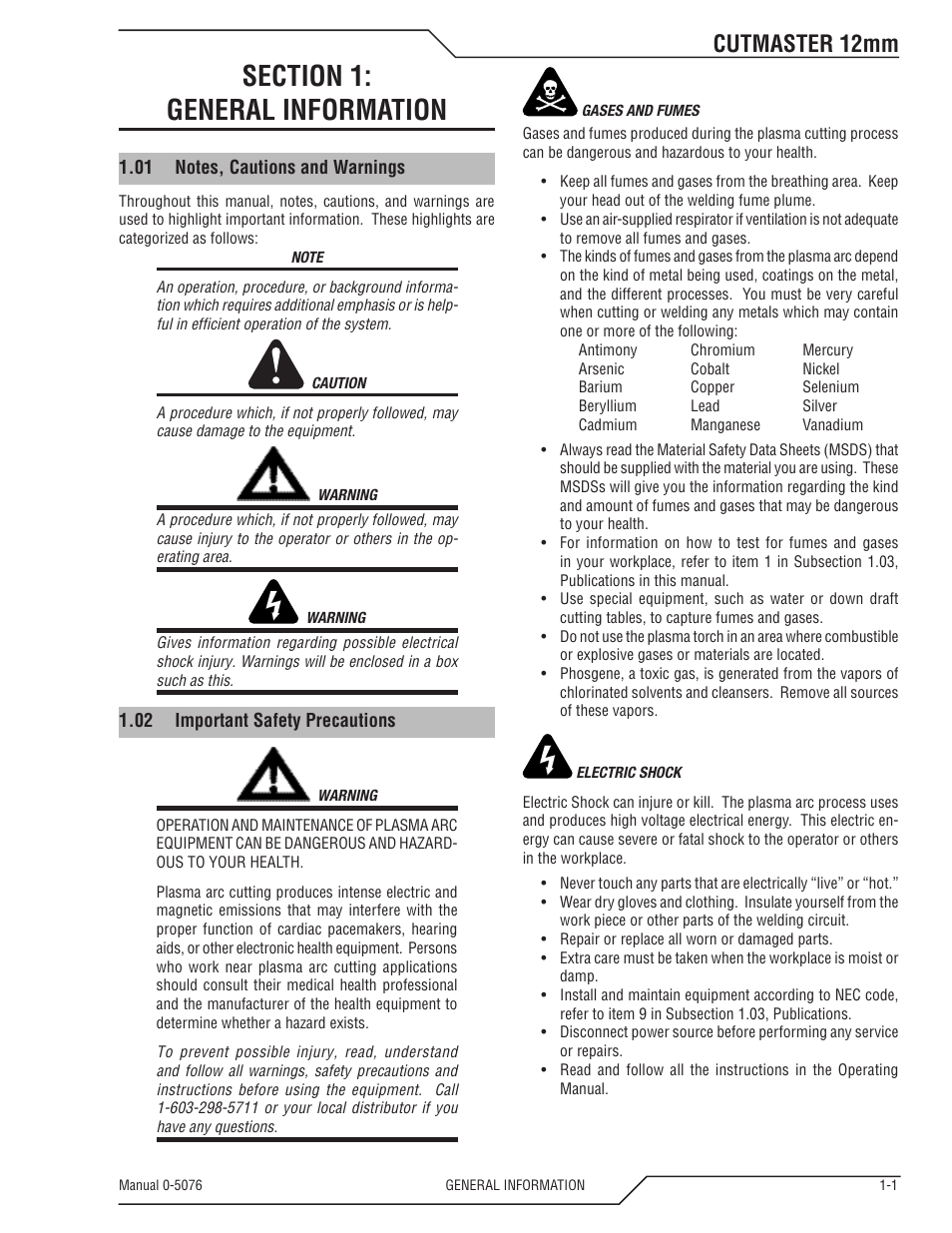 Cutmaster 12mm | Tweco CutMaster 12mm User Manual | Page 7 / 76