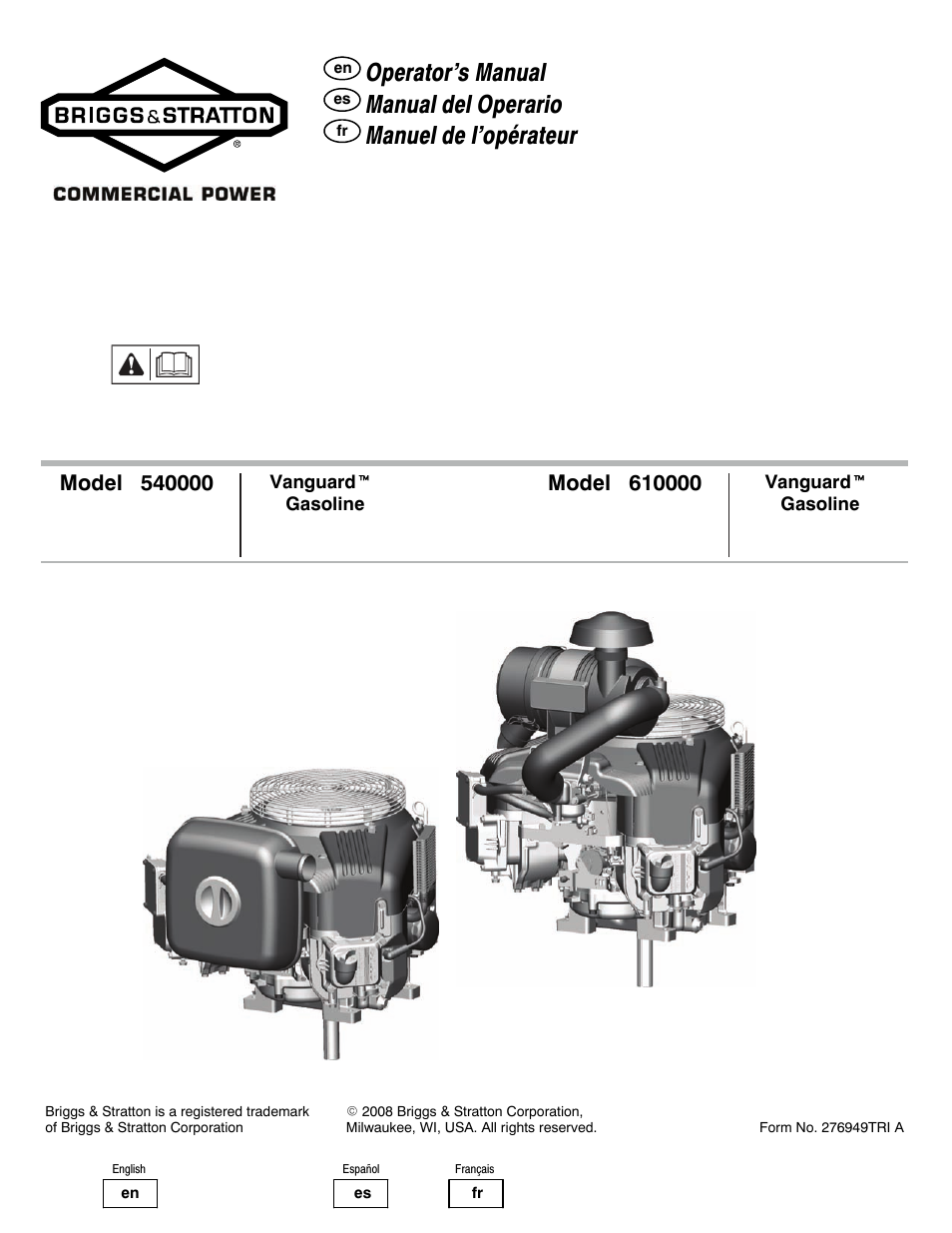 Briggs & Stratton 540000 User Manual | 28 pages