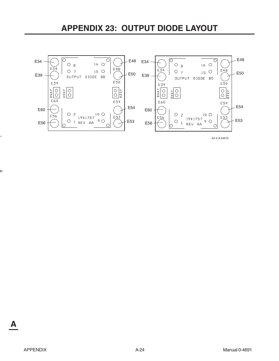 Appendix 23: output diode layout, Aappendix 23: output diode layout | Tweco 151 with SL100SV User Manual | Page 154 / 172