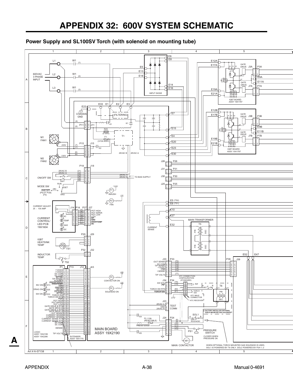 Appendix 32: 600v system schematic | Tweco 151 with SL100SV User Manual | Page 168 / 172
