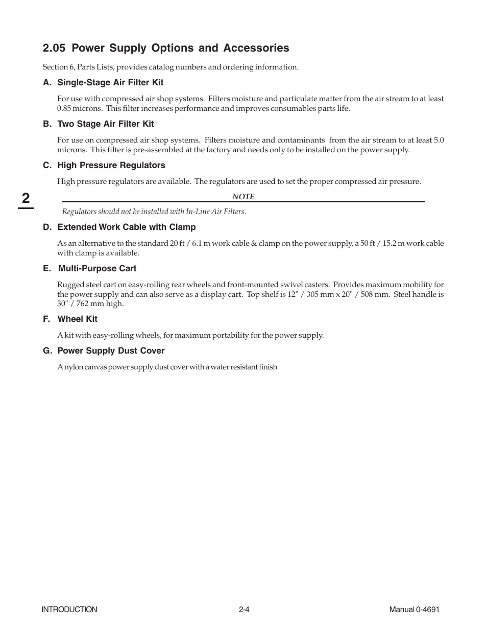 05 power supply options and accessories | Tweco 151 with SL100SV User Manual | Page 20 / 172