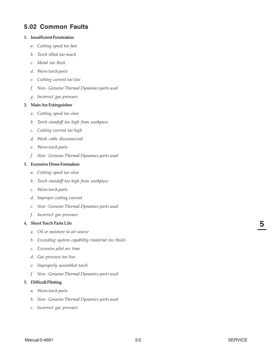 02 common faults | Tweco 151 with SL100SV User Manual | Page 73 / 172