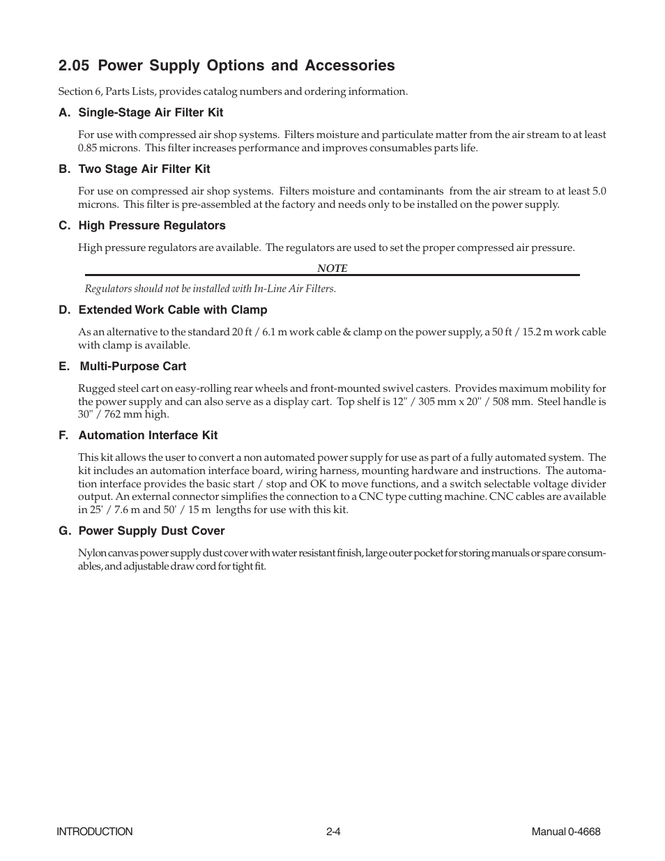05 power supply options and accessories, 05 power supply options and accessories -4 | Tweco 151 CutMaster User Manual | Page 16 / 60