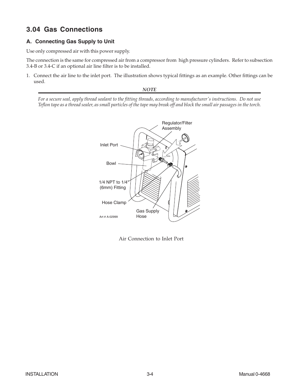 04 gas connections, 04 gas connections -4 | Tweco 151 CutMaster User Manual | Page 20 / 60