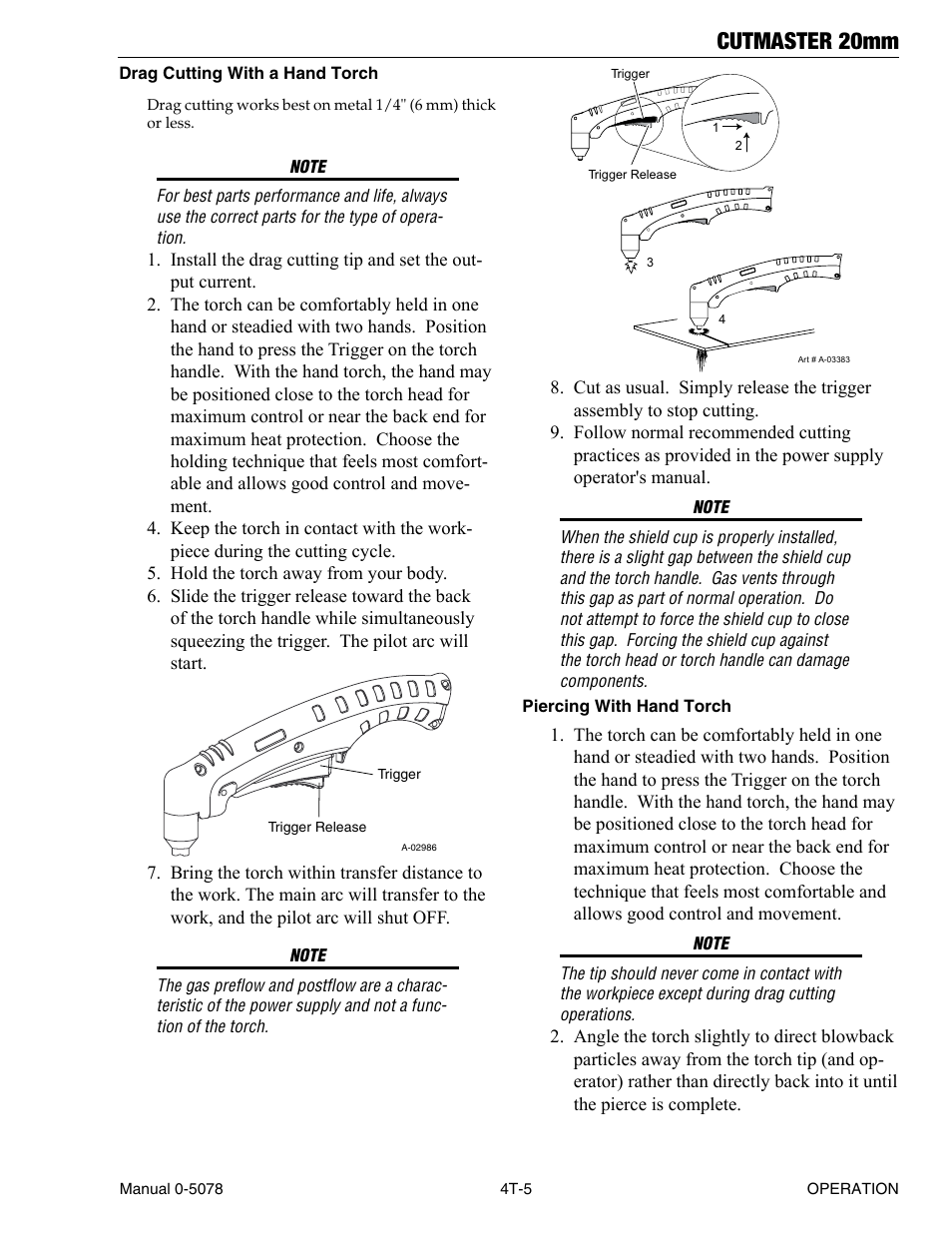 Cutmaster 20mm | Tweco 20mm Cutmaster User Manual | Page 37 / 80