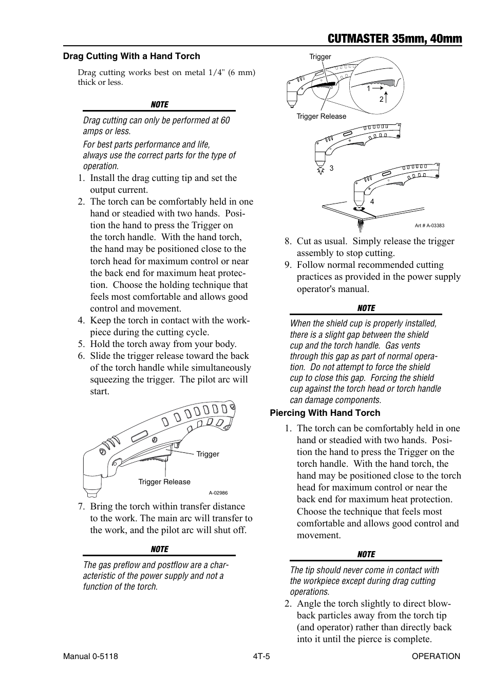 Cutmaster 35mm, 40mm | Tweco CutMaster 35mm 40mm User Manual | Page 37 / 80