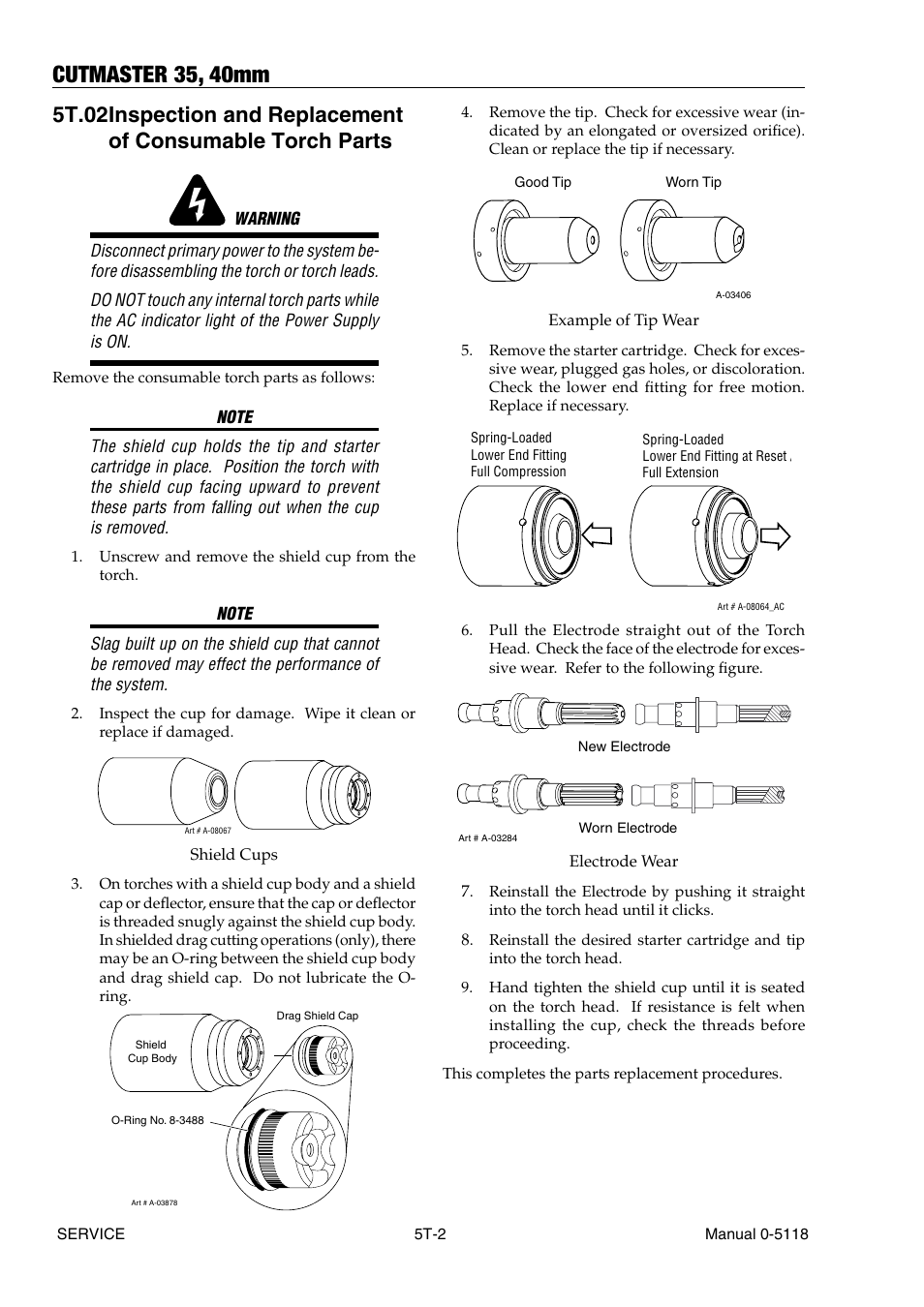 Cutmaster 35, 40mm | Tweco CutMaster 35mm 40mm User Manual | Page 62 / 80