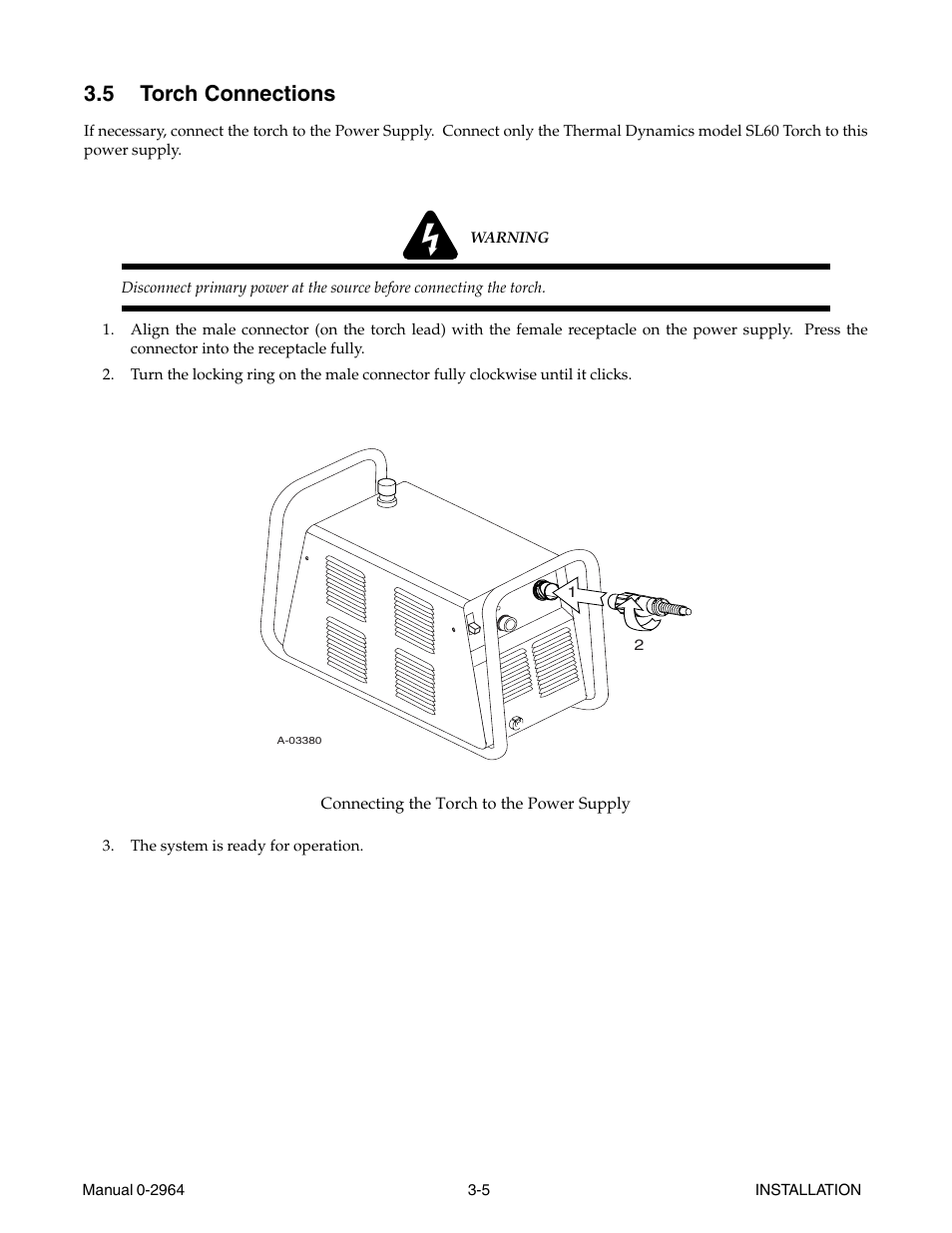 5 torch connections, 5 torch connections -5 | Tweco 38 CutMaster User Manual | Page 23 / 54