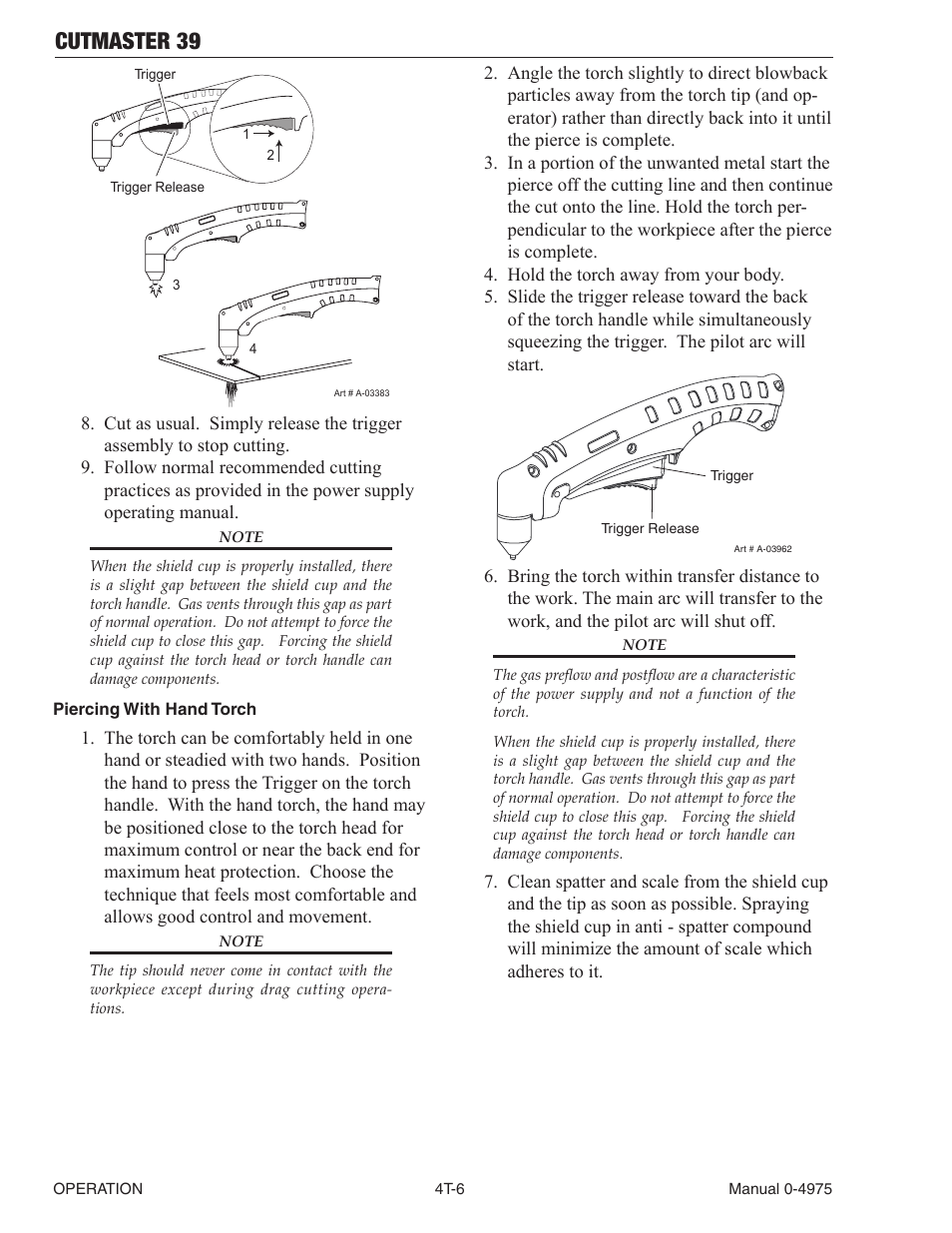 Cutmaster 39 | Tweco 39 CutMaster User Manual | Page 42 / 68
