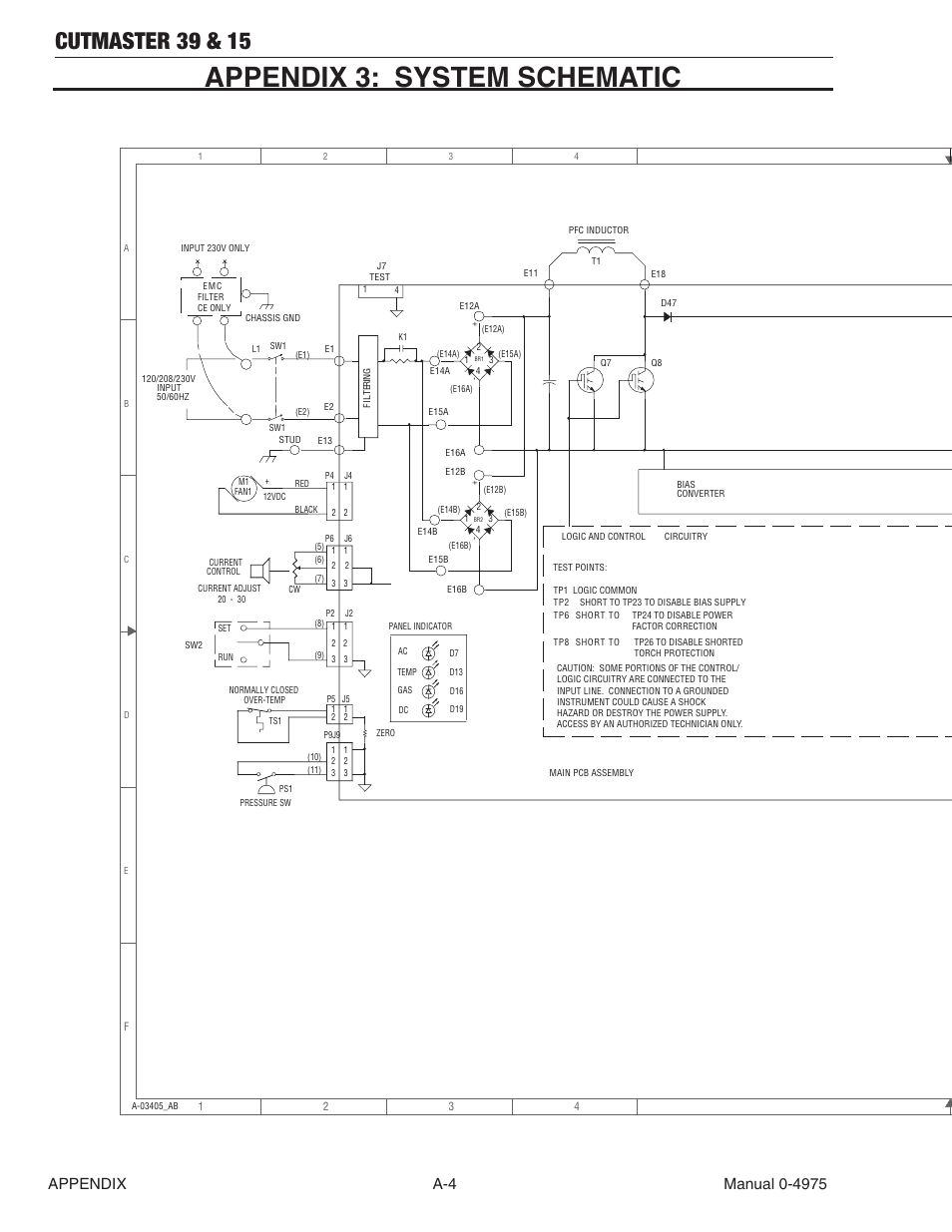 Appendix 3: system schematic, Cutmaster 39 & 15 | Tweco 39 CutMaster User Manual | Page 64 / 68