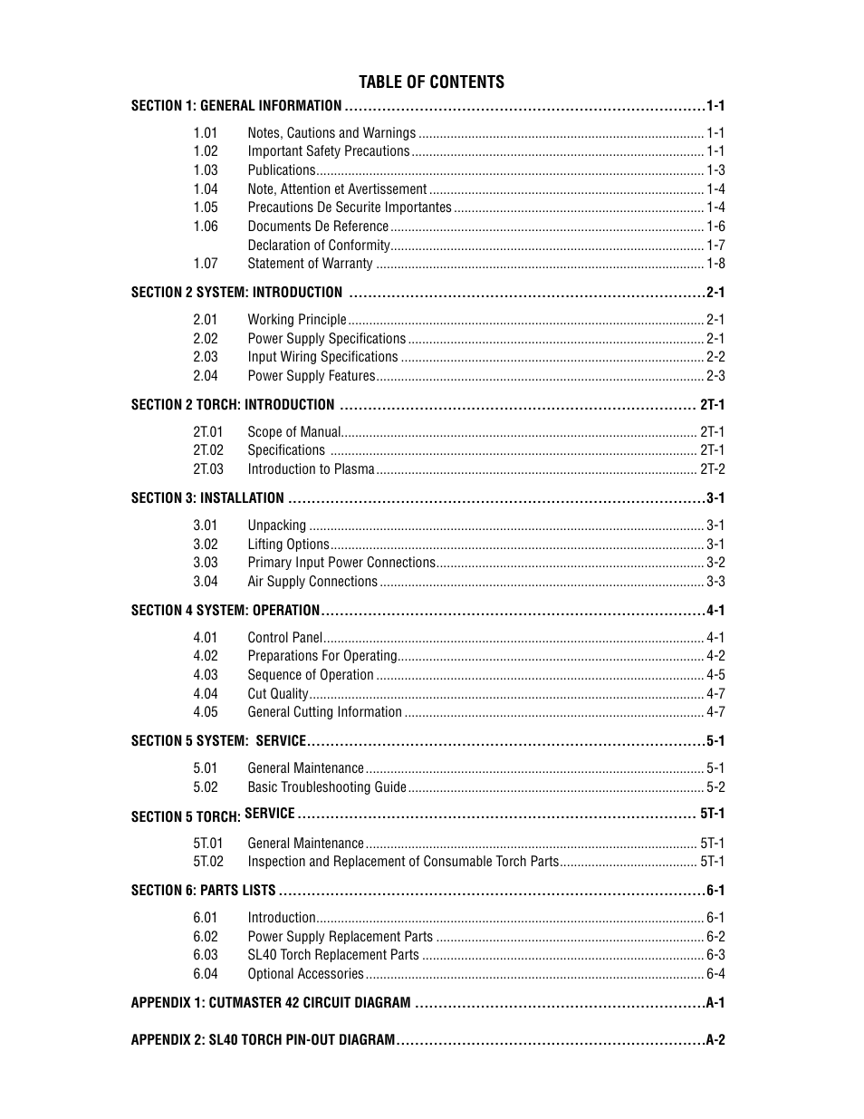 Tweco 42 CutMaster Operating Manual User Manual | Page 3 / 35