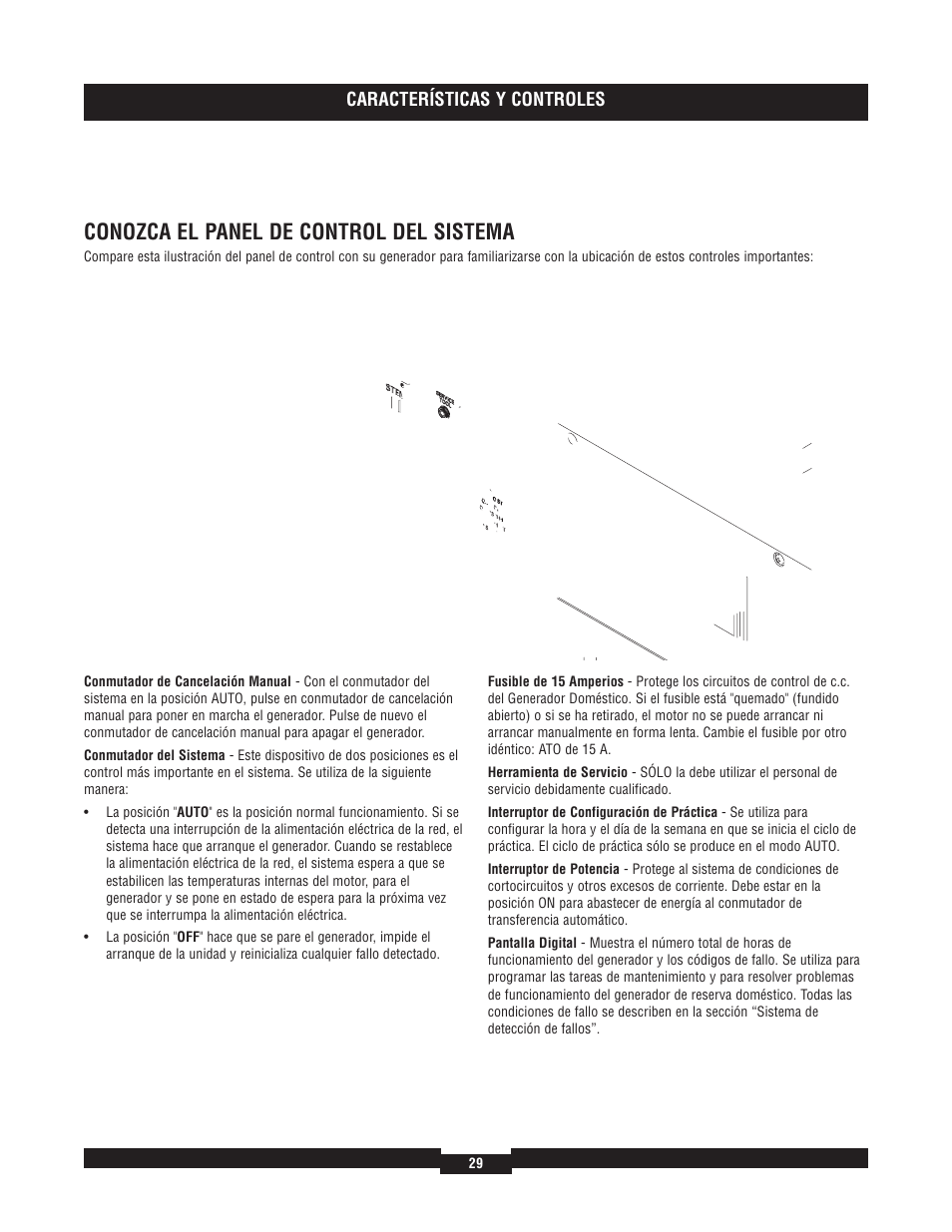 Conozca el panel de control del sistema | Briggs & Stratton 040204  EU User Manual | Page 29 / 56