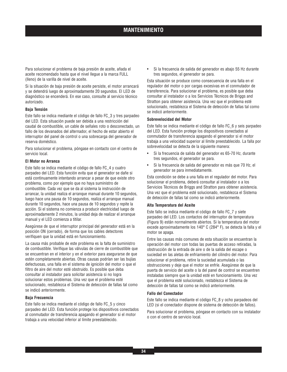 Mantenimiento | Briggs & Stratton 040204  EU User Manual | Page 34 / 56