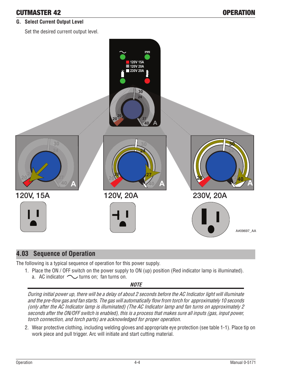 03 sequence of operation, Cutmaster 42 operation | Tweco 42 CutMaster Service Manual User Manual | Page 30 / 78