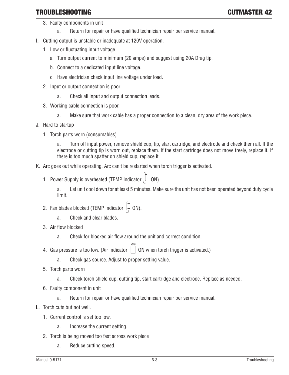 Troubleshooting cutmaster 42 | Tweco 42 CutMaster Service Manual User Manual | Page 39 / 78
