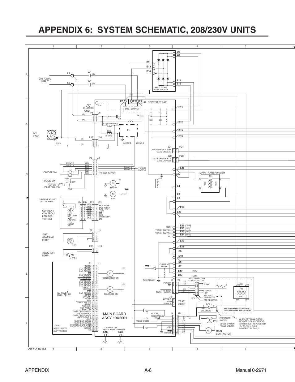 Appendix 6: system schematic, 208/230v units | Tweco 51 CutMaster User Manual | Page 54 / 60