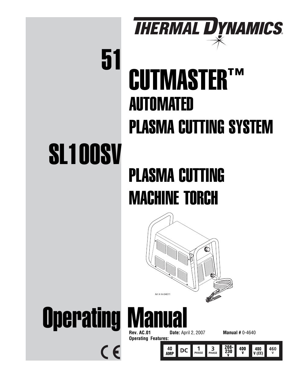 Tweco 51 with SL100SV CutMaster User Manual | 172 pages