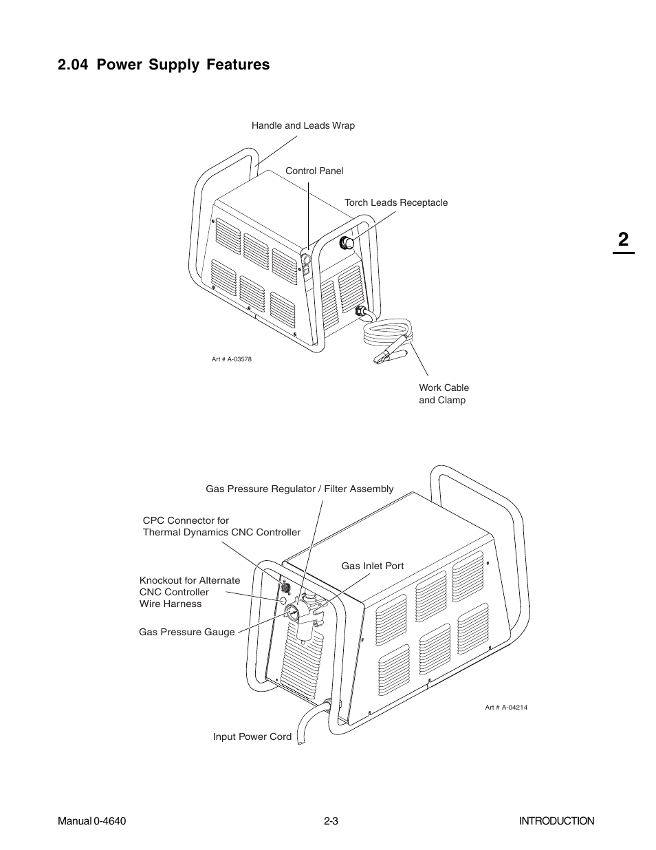 04 power supply features, 04 power supply features -3 | Tweco 51 with SL100SV CutMaster User Manual | Page 19 / 172