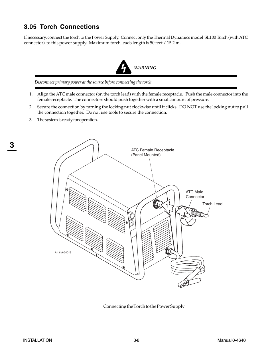 05 torch connections, 05 torch connections -8 | Tweco 51 with SL100SV CutMaster User Manual | Page 32 / 172