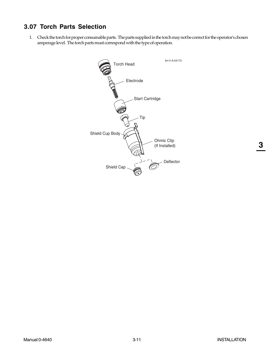 07 torch parts selection, 07 torch parts selection -11 | Tweco 51 with SL100SV CutMaster User Manual | Page 35 / 172