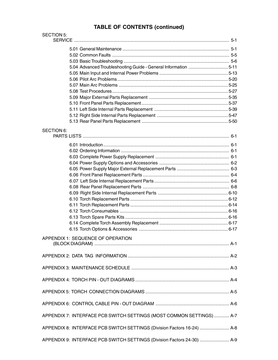 Tweco 51 with SL100SV CutMaster User Manual | Page 5 / 172