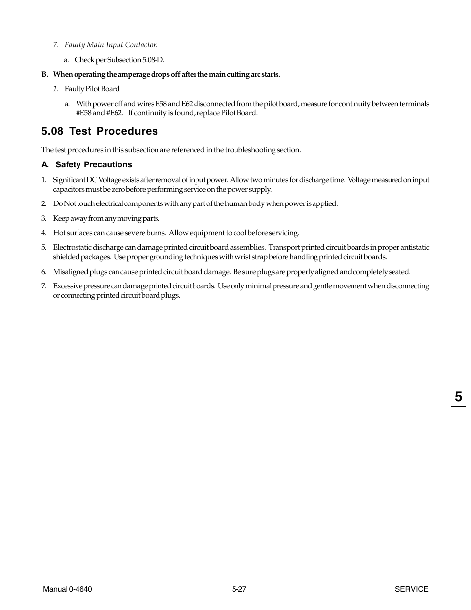 08 test procedures, 08 test procedures -27 | Tweco 51 with SL100SV CutMaster User Manual | Page 91 / 172