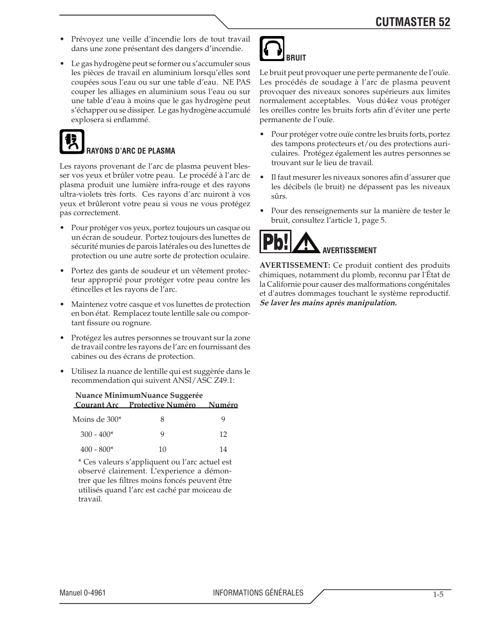 Cutmaster 52 | Tweco 52 CutMaster User Manual | Page 11 / 80