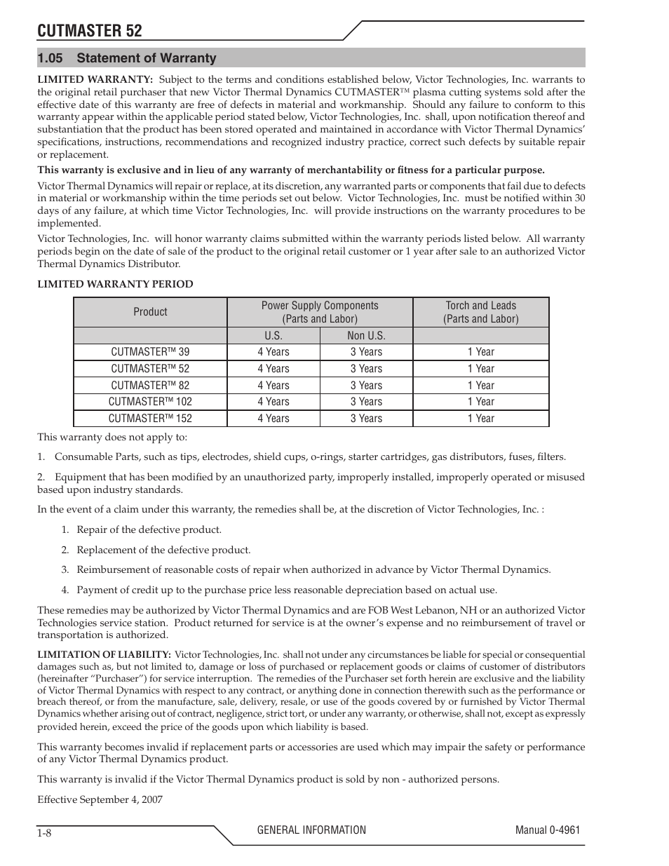 Cutmaster 52 | Tweco 52 CutMaster User Manual | Page 14 / 80