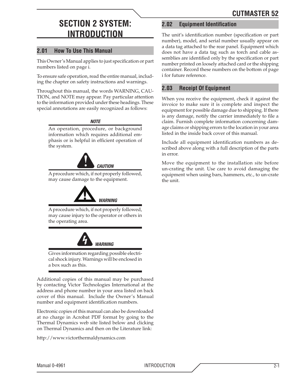 Cutmaster 52 | Tweco 52 CutMaster User Manual | Page 15 / 80