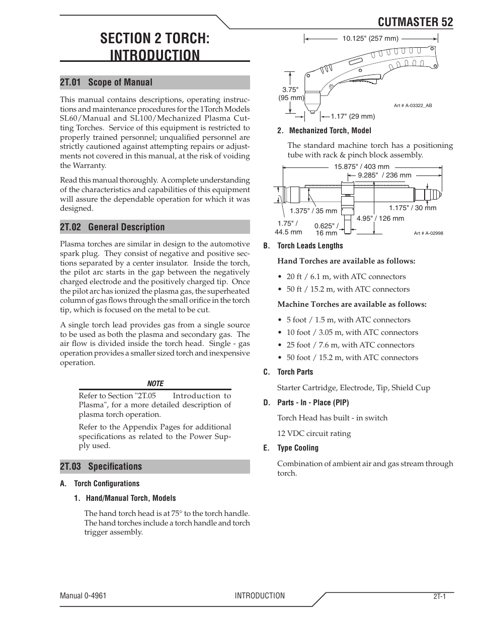Cutmaster 52 | Tweco 52 CutMaster User Manual | Page 19 / 80