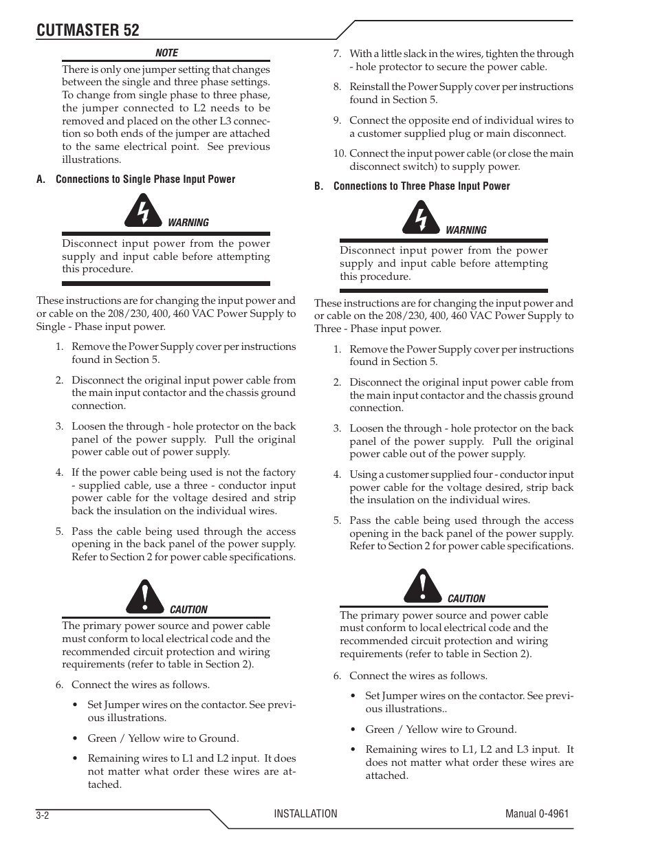 Cutmaster 52 | Tweco 52 CutMaster User Manual | Page 24 / 80