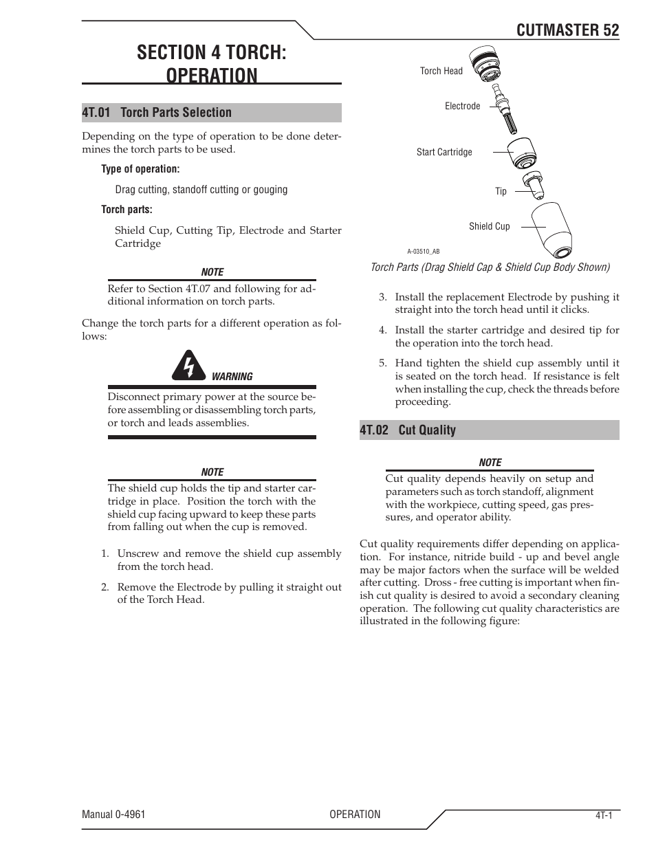 Cutmaster 52 | Tweco 52 CutMaster User Manual | Page 33 / 80