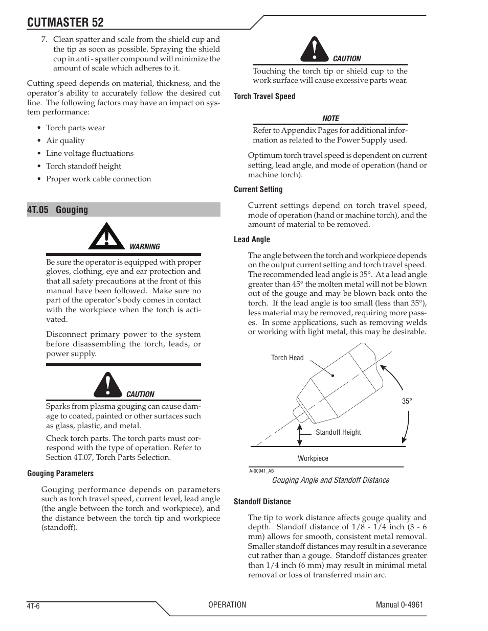 Cutmaster 52 | Tweco 52 CutMaster User Manual | Page 38 / 80