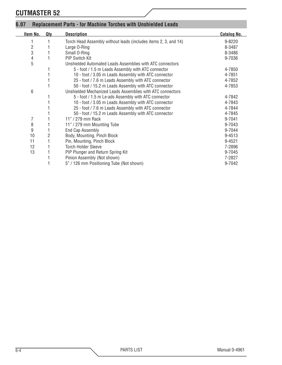 Cutmaster 52 | Tweco 52 CutMaster User Manual | Page 64 / 80