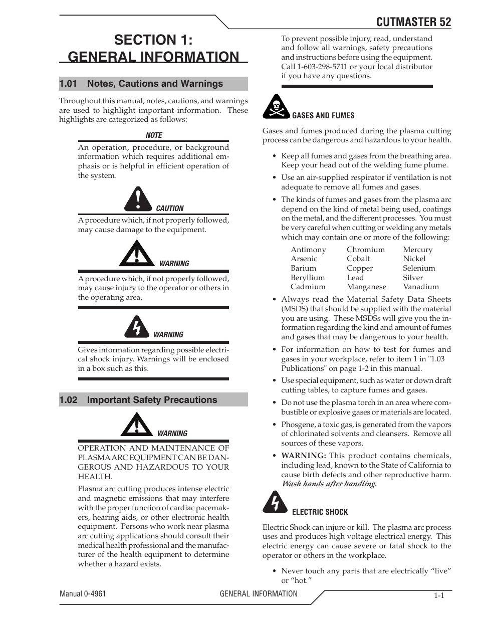 Cutmaster 52 | Tweco 52 CutMaster User Manual | Page 7 / 80