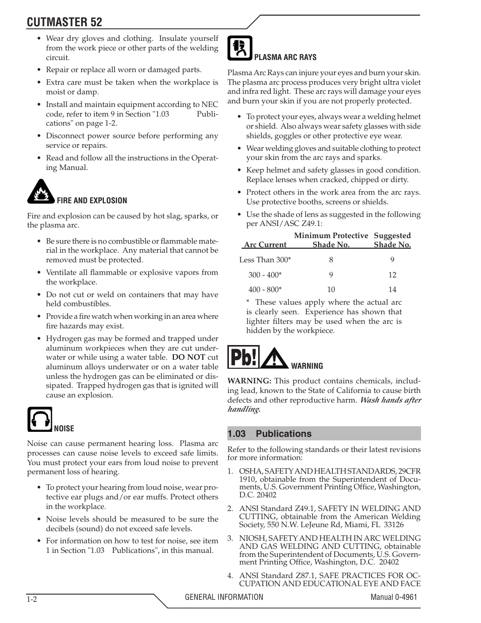 Cutmaster 52 | Tweco 52 CutMaster User Manual | Page 8 / 80