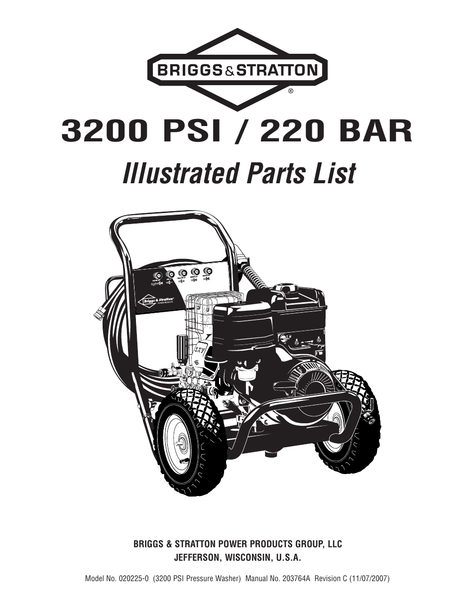 Briggs & Stratton 020225-0 User Manual | 3 pages