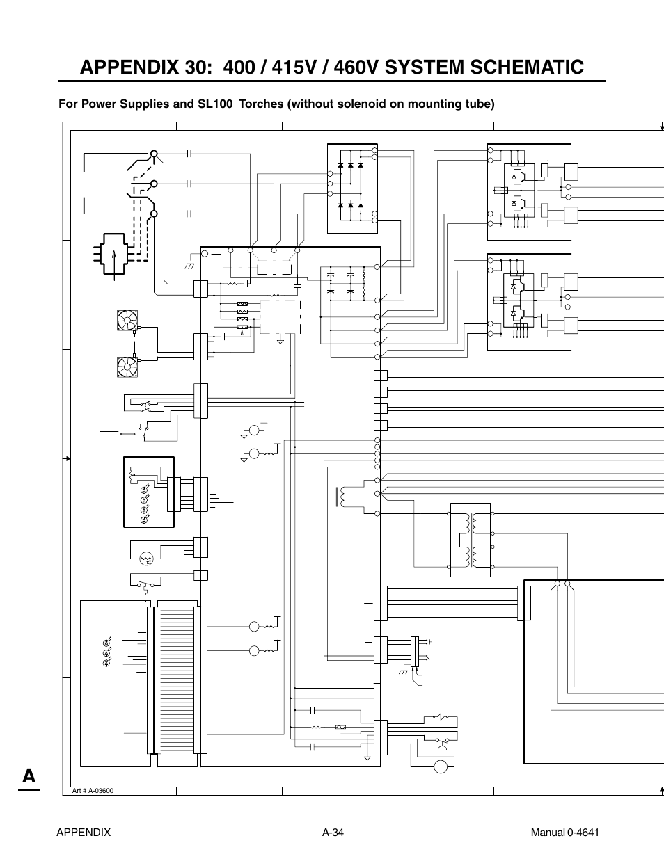 Appendix 30: 400 / 415v / 460v system schematic | Tweco 81 with SL100SV User Manual | Page 164 / 174