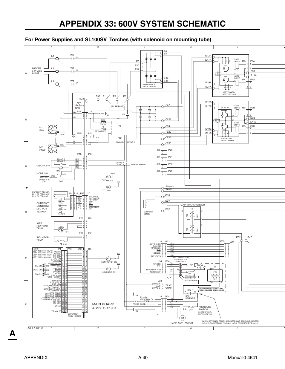Appendix 33: 600v system schematic | Tweco 81 with SL100SV User Manual | Page 170 / 174