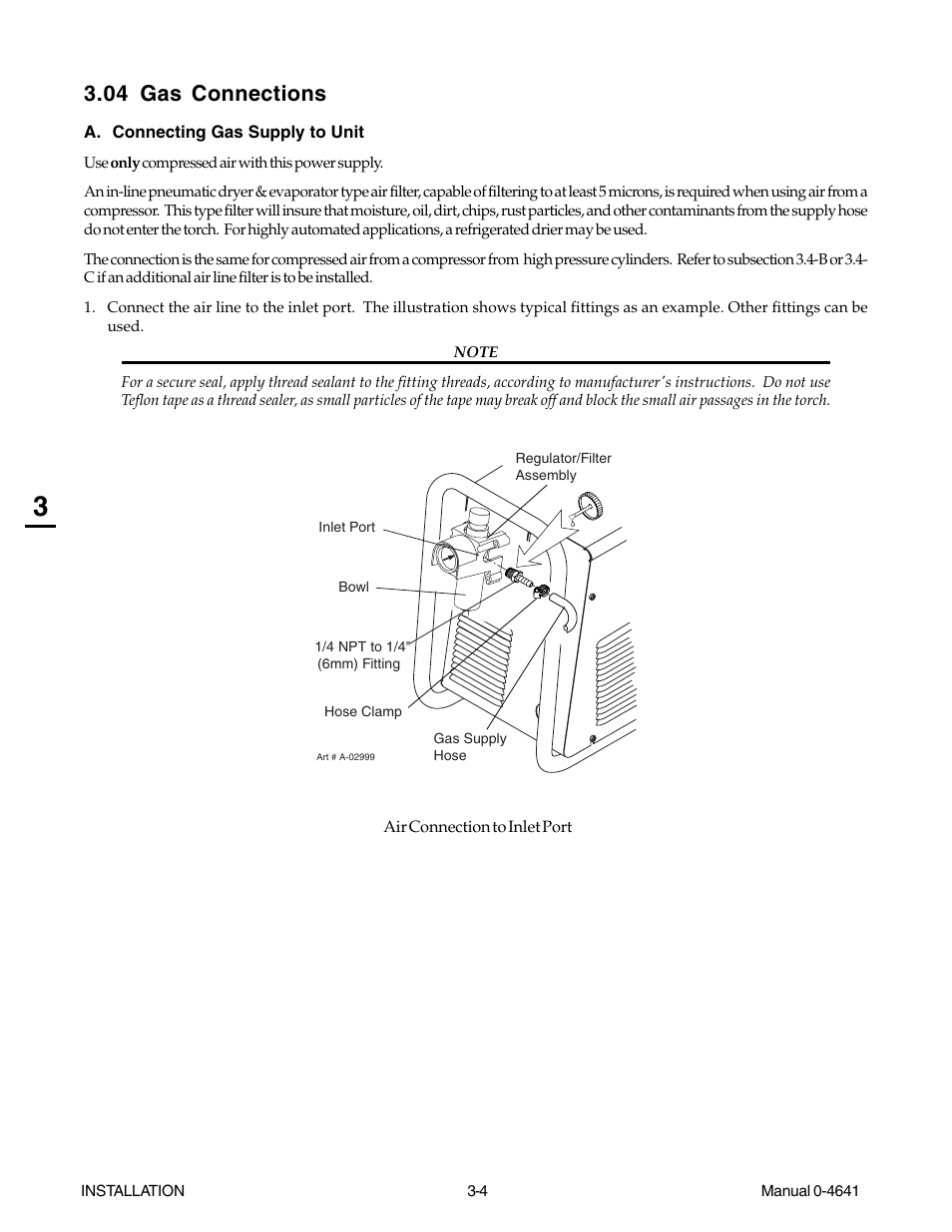 04 gas connections, 04 gas connections -4 | Tweco 81 with SL100SV User Manual | Page 28 / 174