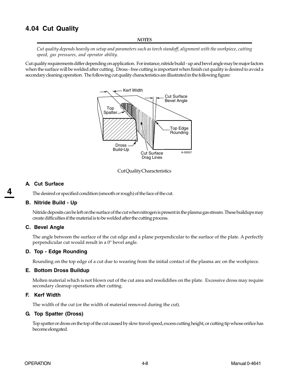 04 cut quality, 04 cut quality -8 | Tweco 81 with SL100SV User Manual | Page 48 / 174