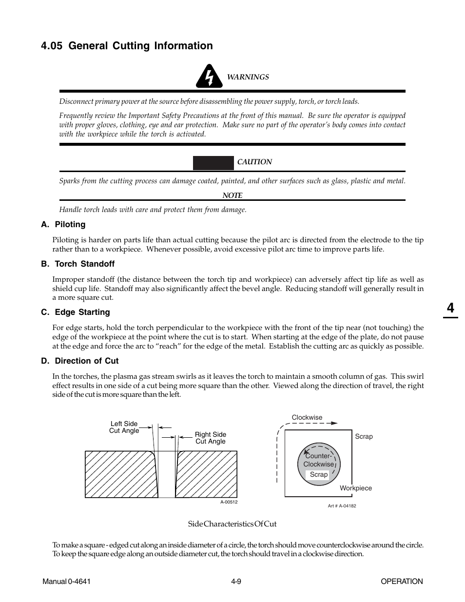 05 general cutting information, 05 general cutting information -9 | Tweco 81 with SL100SV User Manual | Page 49 / 174