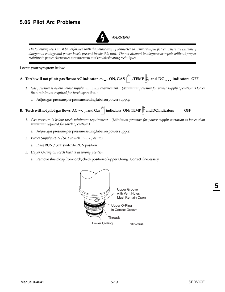 06 pilot arc problems, 06 pilot arc problems -19 | Tweco 81 with SL100SV User Manual | Page 83 / 174