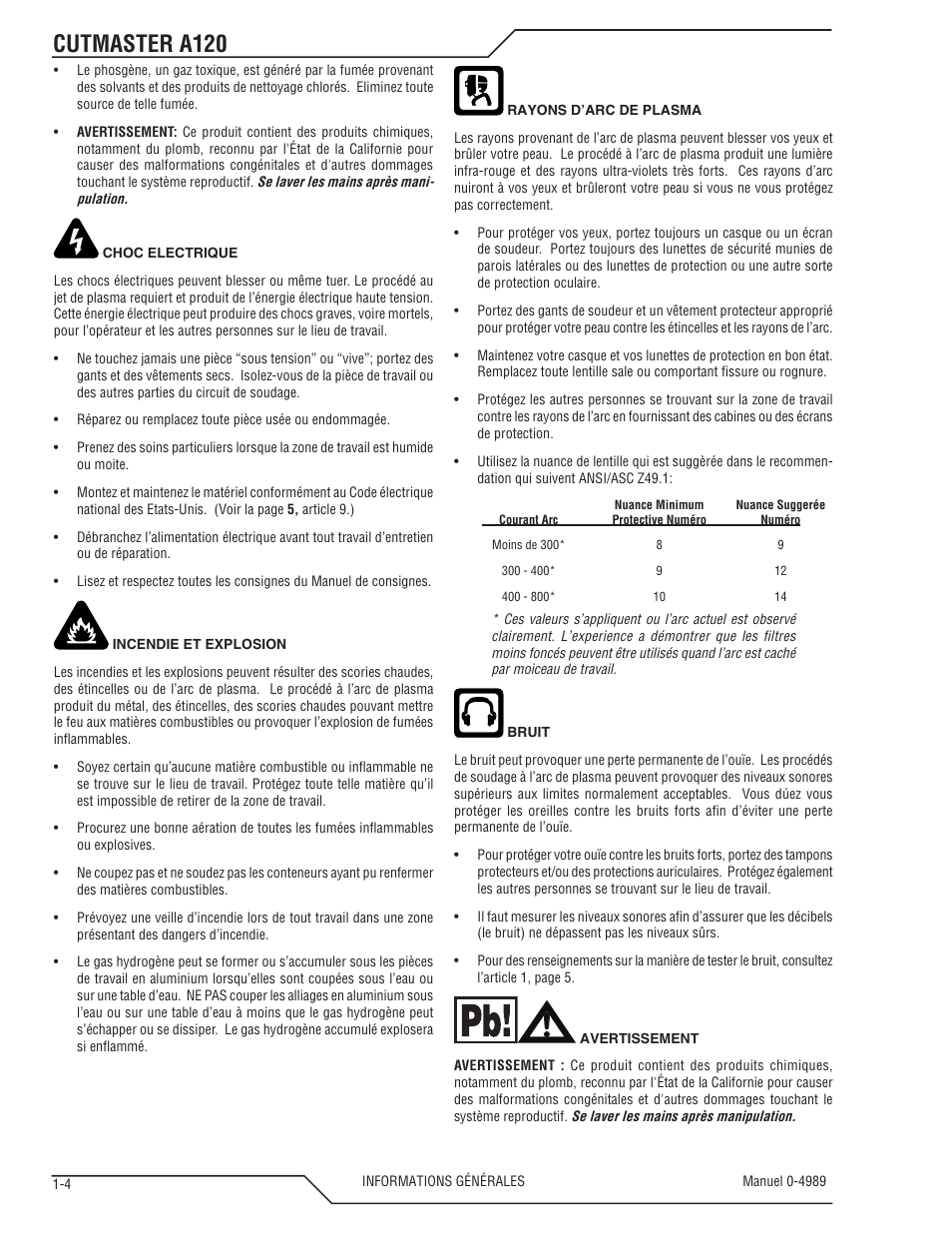 Cutmaster a120 | Tweco A120 CutMaster User Manual | Page 10 / 140