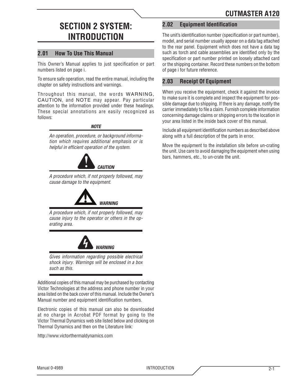 Cutmaster a120 | Tweco A120 CutMaster User Manual | Page 15 / 140