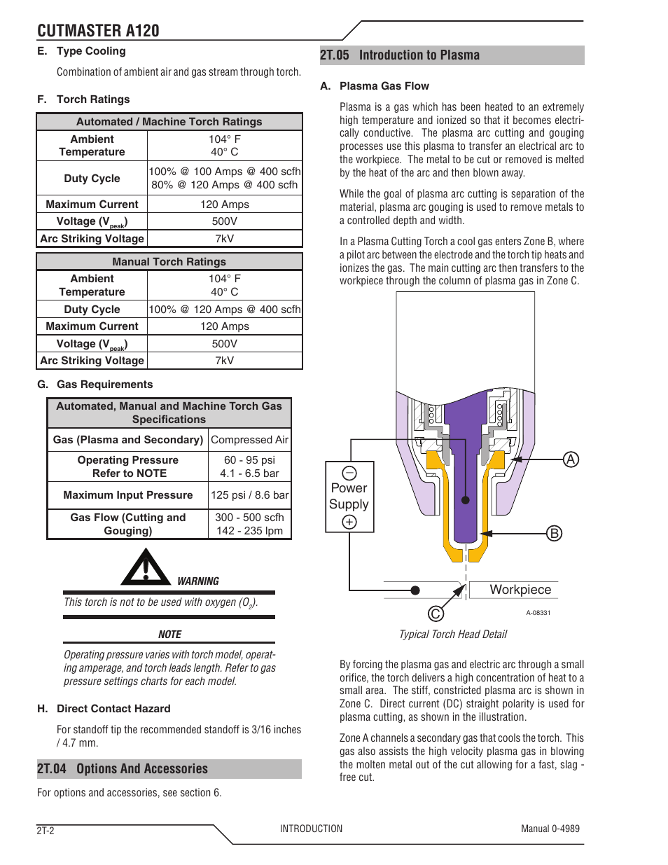 Cutmaster a120 | Tweco A120 CutMaster User Manual | Page 20 / 140