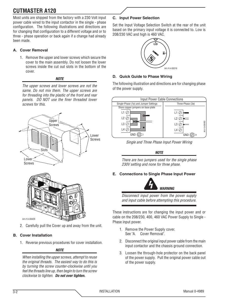 Cutmaster a120 | Tweco A120 CutMaster User Manual | Page 24 / 140