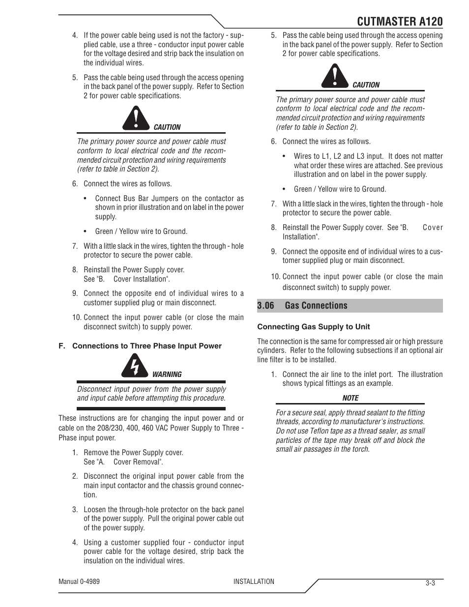 Cutmaster a120 | Tweco A120 CutMaster User Manual | Page 25 / 140